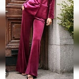 EXPRESS New Burgundy Velvet High Rise Trouser Pants XL